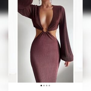Elegant Brown Runaway The Label Cut-Out Dress